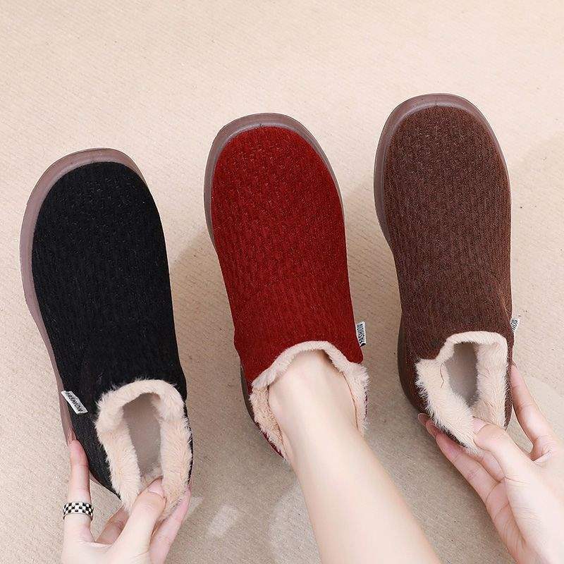 Winter Baumwollschuhe Schneestiefel Samt warm Mode Mutter mittleren Alters und ältere Freizeitschuhe rutschfeste dicksohlige alte Dame Baumwollschuhe