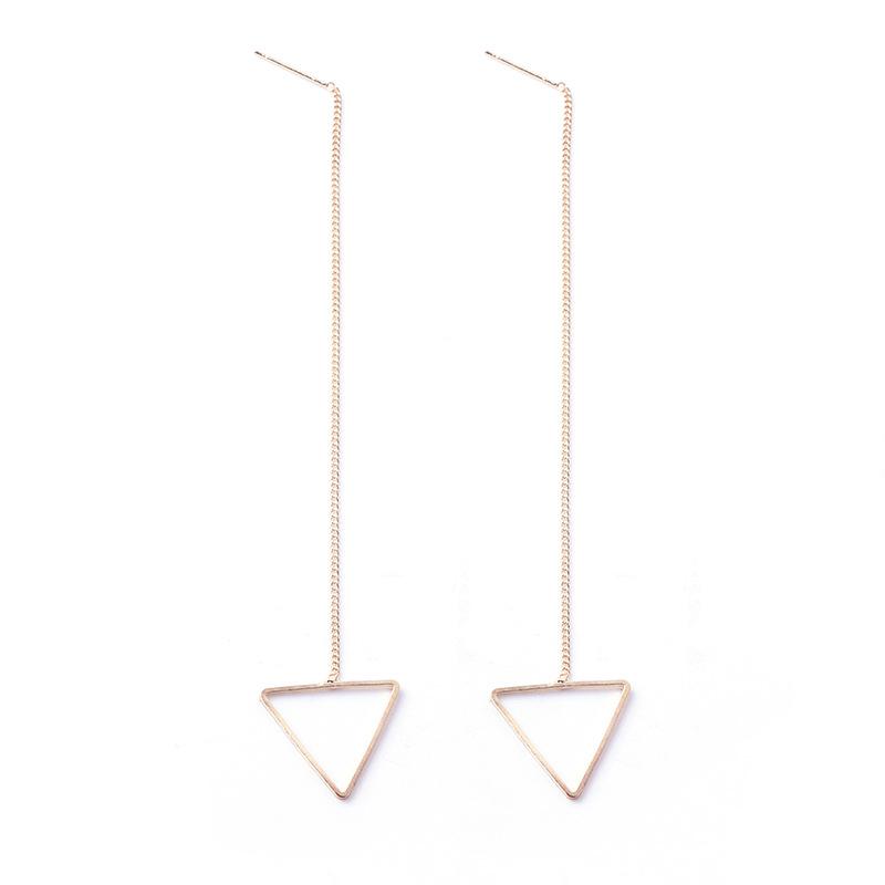 E227 Новые серьги, Модные и простые геометрические длинные серьги, Полигональные треугольные серьги с сердечками