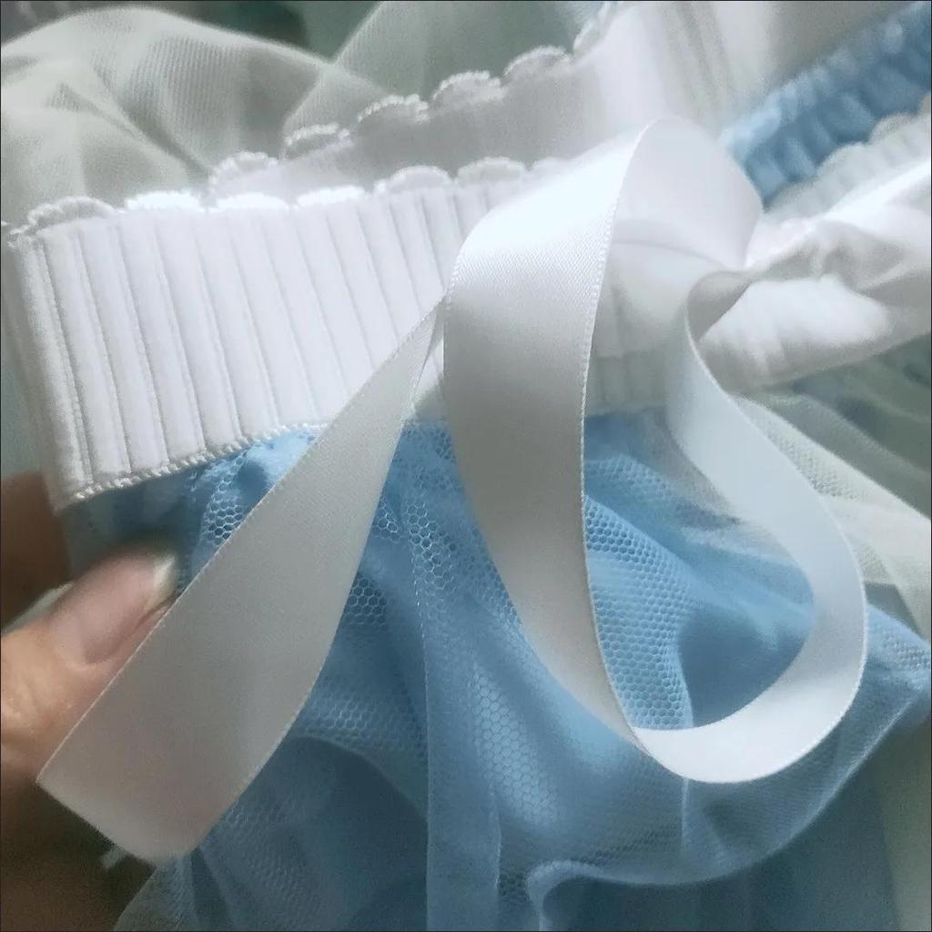 Elegant Fashion Fairy Mesh Skirt Women's High-waisted Maxi A-line Skirts