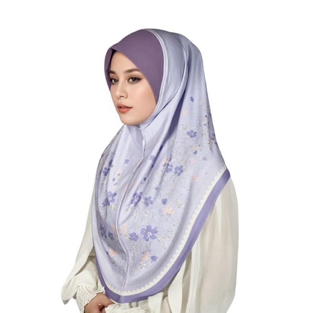 

Breathable Eid Al-Fitr Long Floral Turban Adjustable Multiple Colors Printed Arab Lady Headscarf Versatile Cotton