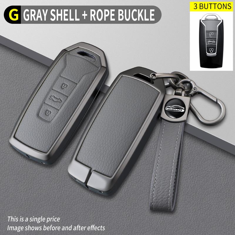 Zinc Alloy Leather Car Key Case Cover for Volkswagen Volkswagen Touareg 2018 2019 2020 2021 2022 2023 Long Range Car Key Case