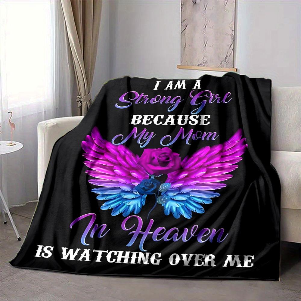 1PC Angel Wings, Mom Memorial Blanket - Soft Warm All-Season Throw for Sofa, Bed, Car, Office, Throw For Sofa Yy250916129