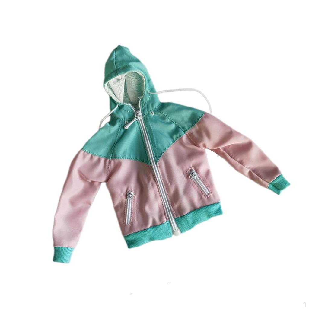 1/6 Female Doll Clothes Action Figures Hooded Jacket Handmade Sturdy Mini Costume for 12''