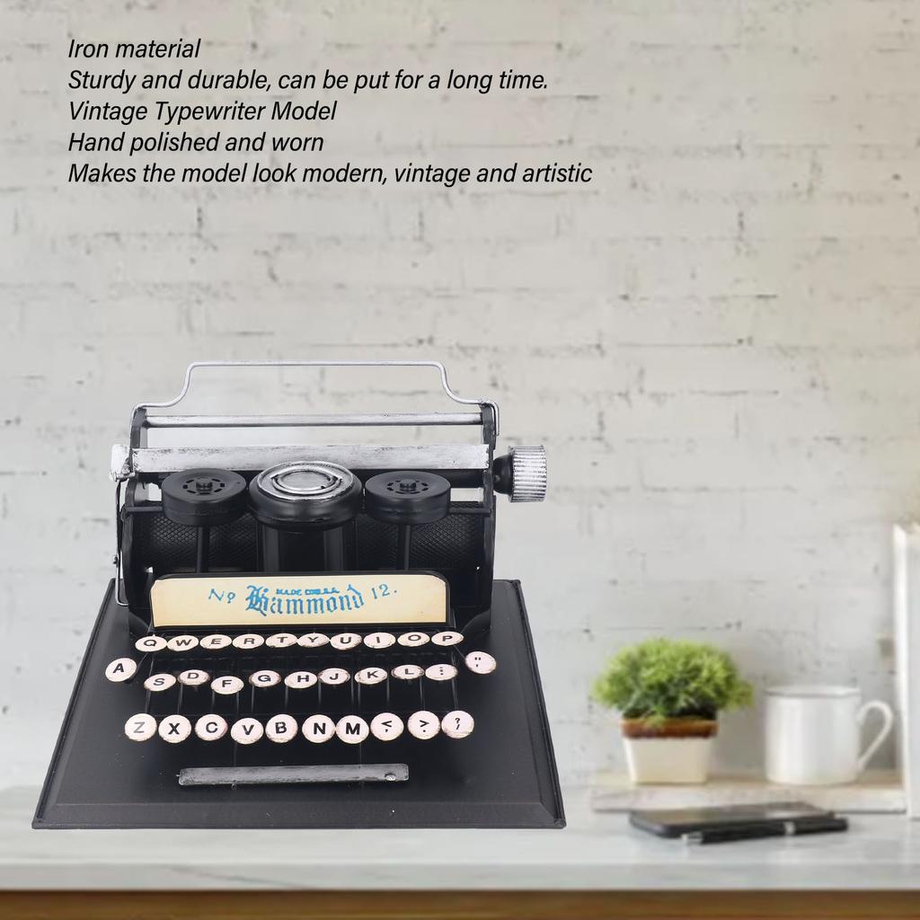 Vintage Typewriter Model Decoration Iron Hand Polishing Vintage Typing Machine Model