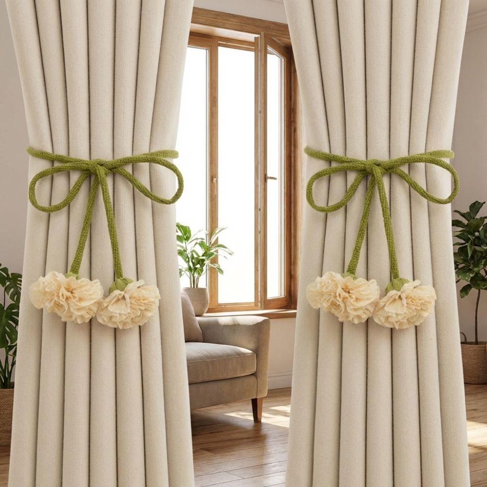 Adjustable Curtain Buckle Decorative Carnation Curtain Tie Rope Elegant Curtain Tiebacks  Bedroom