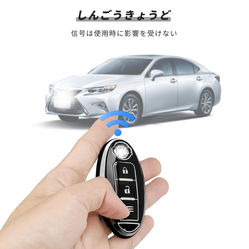 OFFCURVE Smart Key Case, Key Cover, 3 Buttons, Shockproof, Scratch-Resistant, Keychain, Stylish, Textured, High-quality,