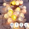 Colorful LED Cotton Ball String Lights for Christmas, Bedroom Decor, and Celebrations