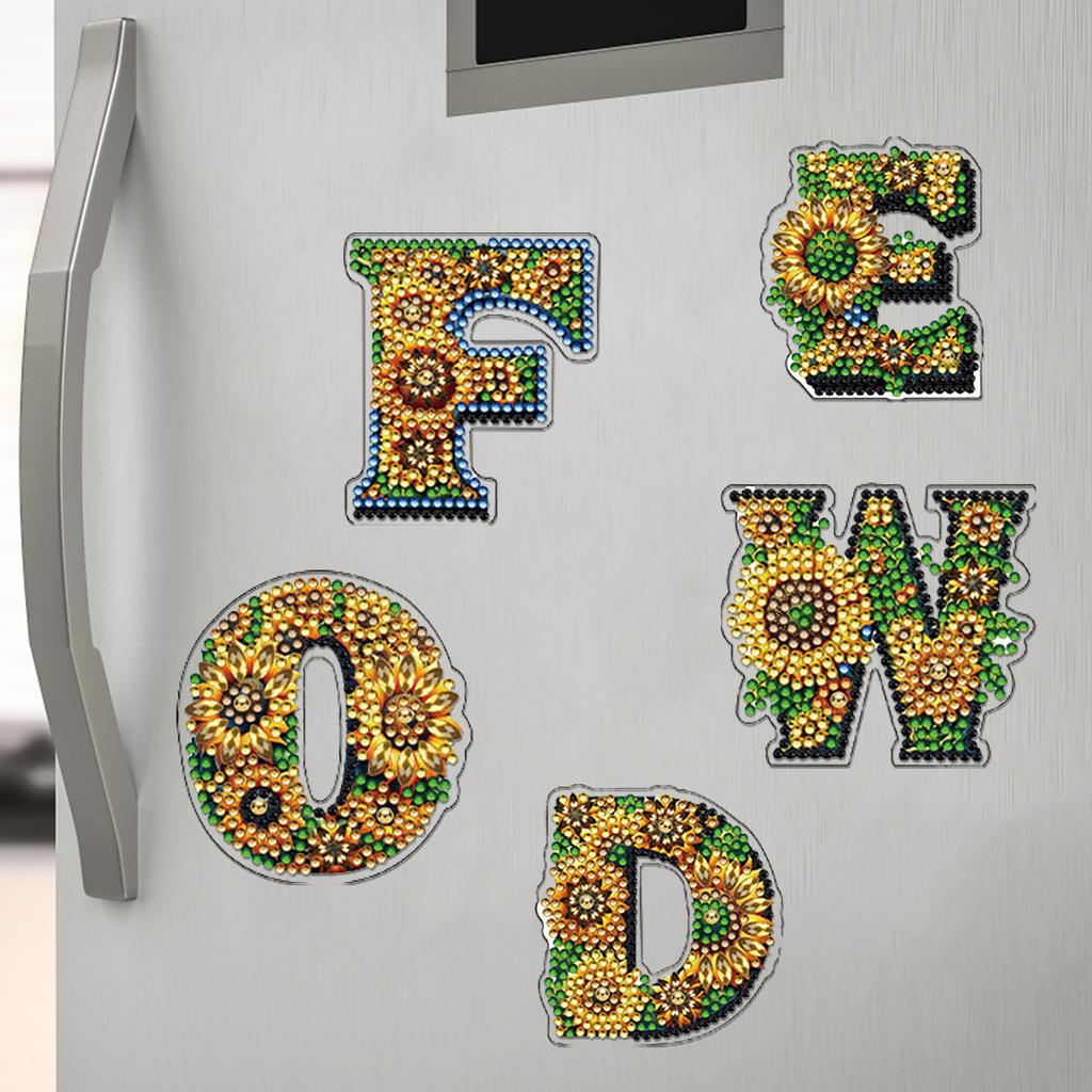 2D Acrylic DIY Refrigerator Diamond Art Magnets Special-Shaped Diamond for Beginners Gifts Home Car Garage Decors