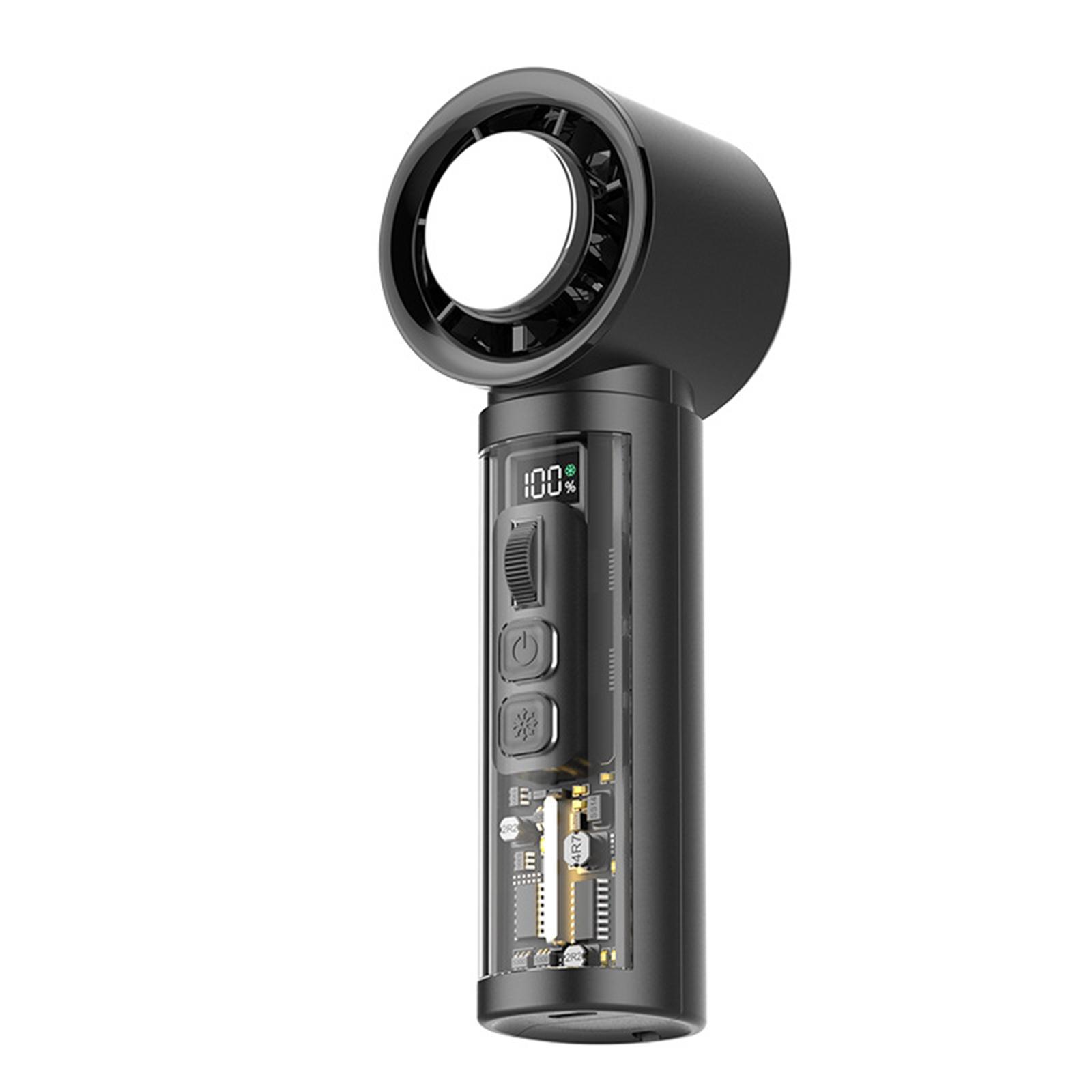 

Мини портативный USB-перезаряжаемый ручной турбовентилятор с функцией ледяного охлаждения и высокоскоростным турбинным вентилятором для использования дома и в дороге 55*48.5*160mm чёрный