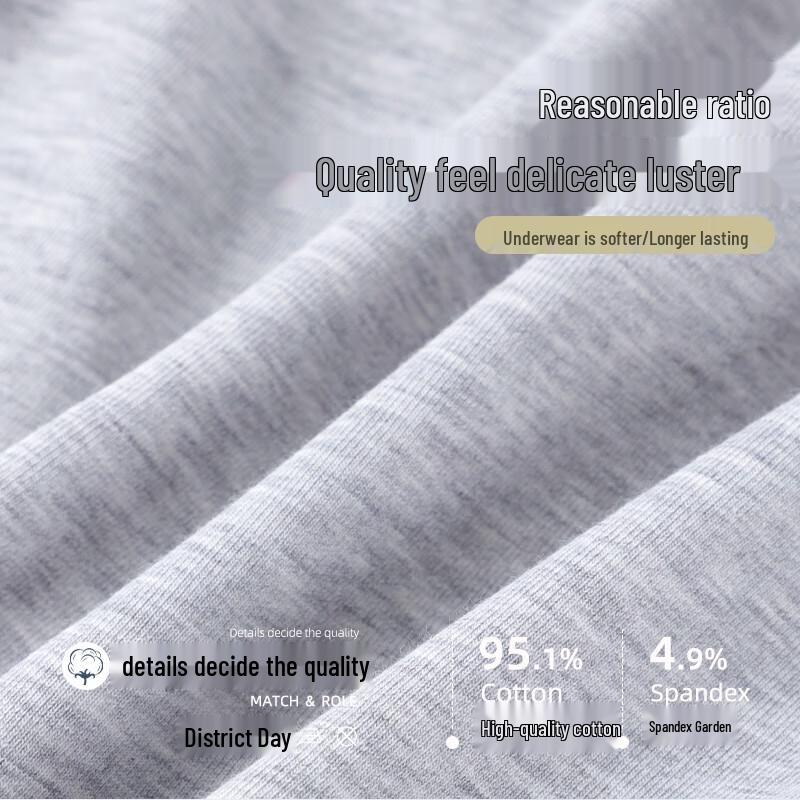 Langsheng Men's Pure Cotton Antibacterial Boxer Briefs - 4 Pack