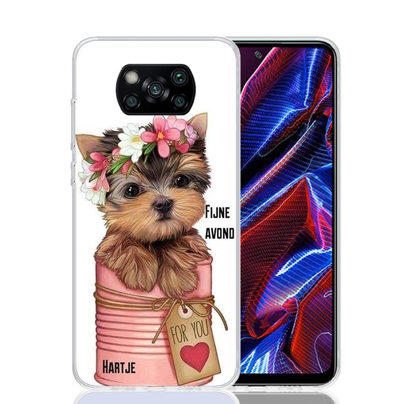 Yorkshire Terrier Dog Puppy Case Phone Cover for Xiaomi Redmi Note 10 9 9S 8 8T 7 5 Pro Mi 12T 11T 10T 9T 12 11 Lite A3 A2 Trend