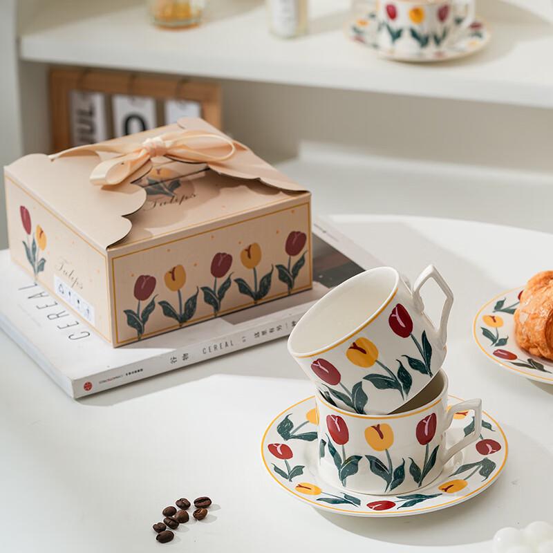 

LIU Retro Tulip Ceramic Coffee & Tea Cup Set