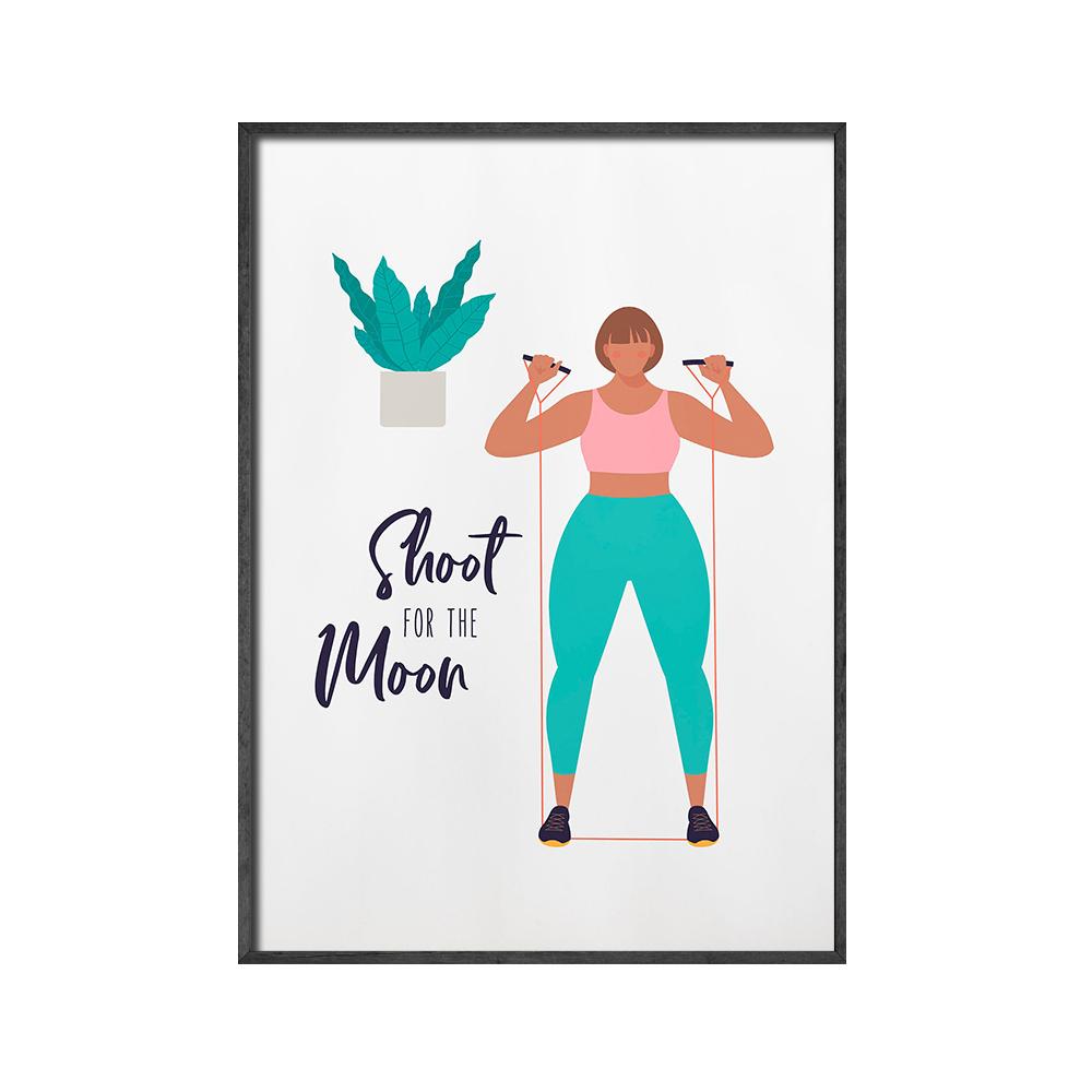 Modern Art Oil Painting Fitness Yoga Canvas Painting Print Women Posters and Prints Gym Room Empowerment Quote Wall Decoration