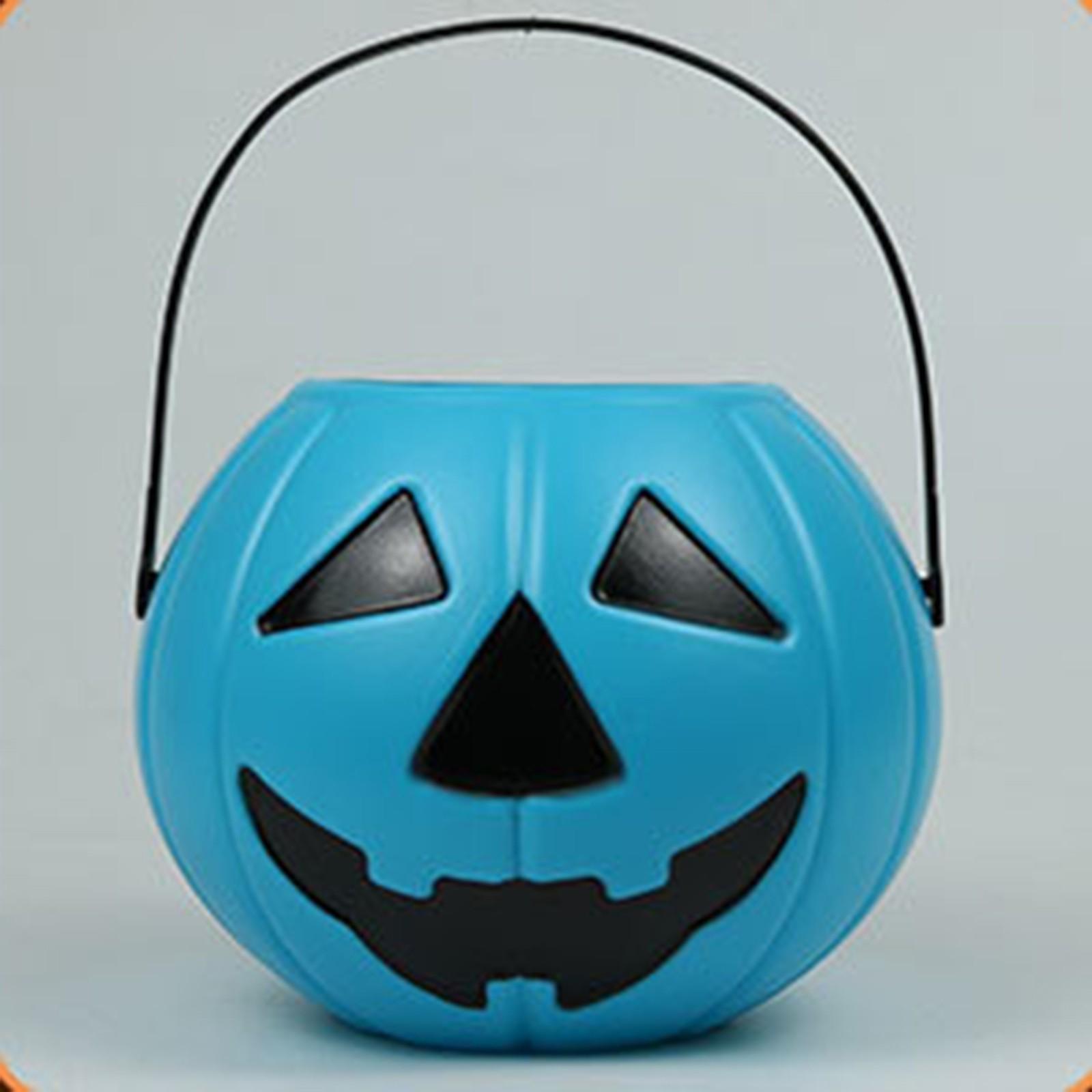 

Портативное ведро на Хэллоуин, ведро для конфет, подарок, тыква, украшение, украшение One Size синий