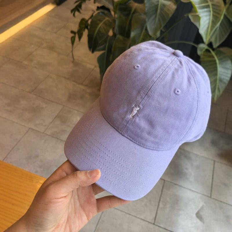 Embroidery cartoon baseball cap female spring and summer candy color simple atmosphere street fashion tide cap student