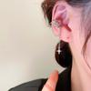 1Pcs Pink Crystal Heart Star Tassel Ear Clip Earrings for Women Vintage Non Piercing Ear Cuff Y2K Jewelry Party Jewelry Gift