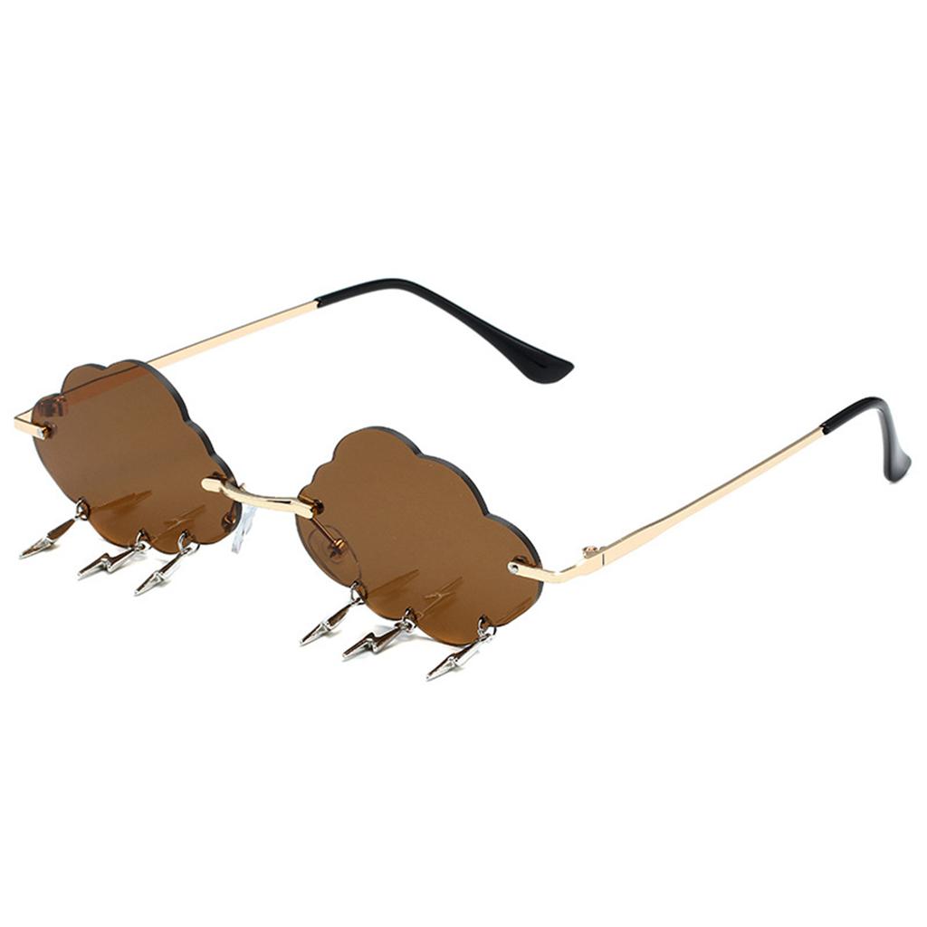 Stylish Cloud Lightning Sunglasses for Girls Boys Photo Props Travel Hip Hop Sunglasses Frameless Hip Hop Glasses