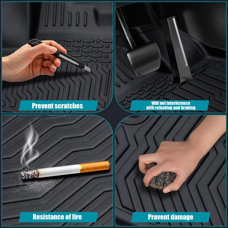 Floor Mats Liners Carpets for 2015- Ford Mustang All Weather TPE Rubber 3pcs