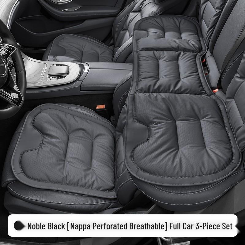 Luxury Nappa Leather Non-Slip Car Seat Cushions for Five-Seater - Thickened Design for Front and Rear Seats