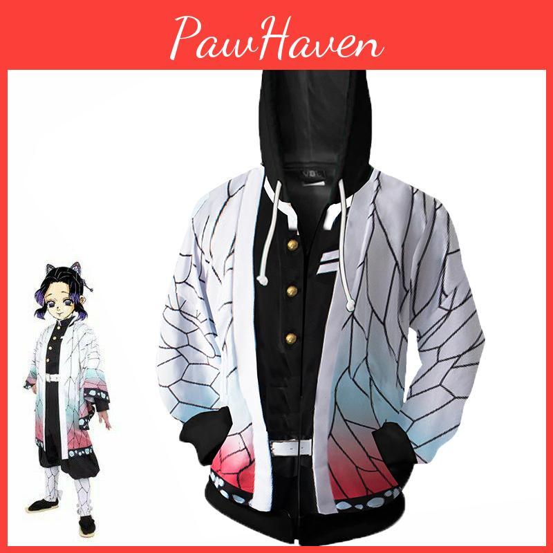 Soft And Durable Demon Slayer Kimetsu No Yaiba Kochou Shinobu Hoodie With Vibrant 3d Pattern Design