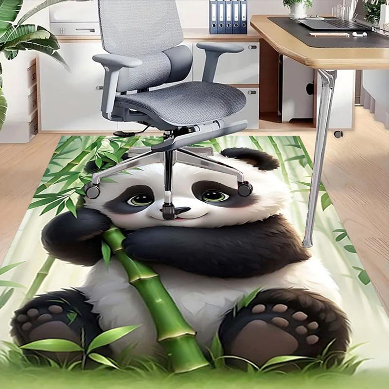 1PC panda bamboo Extra Large Non Slip Floor carpet, Office, family, bedroom, Studio Large Area Rug Indoor Rugs, Vibrant Colors