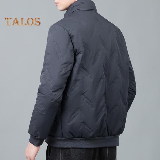 Męski zimowy płaszcz bawełniany z kieszeniami, kołnierzem stójką, długim rękawem, pogrubioną aksamitną podszewką, kurtka wiatroszczelna