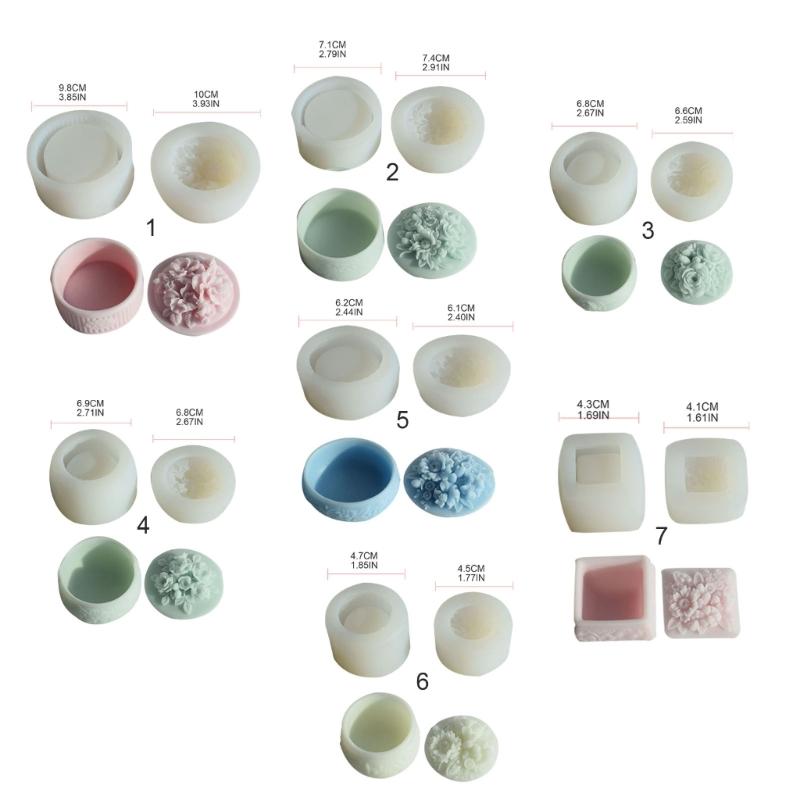 Crystal Resin Silicone Molds with Lid Birthday Rose Decorative Storage Box Mold X3UC