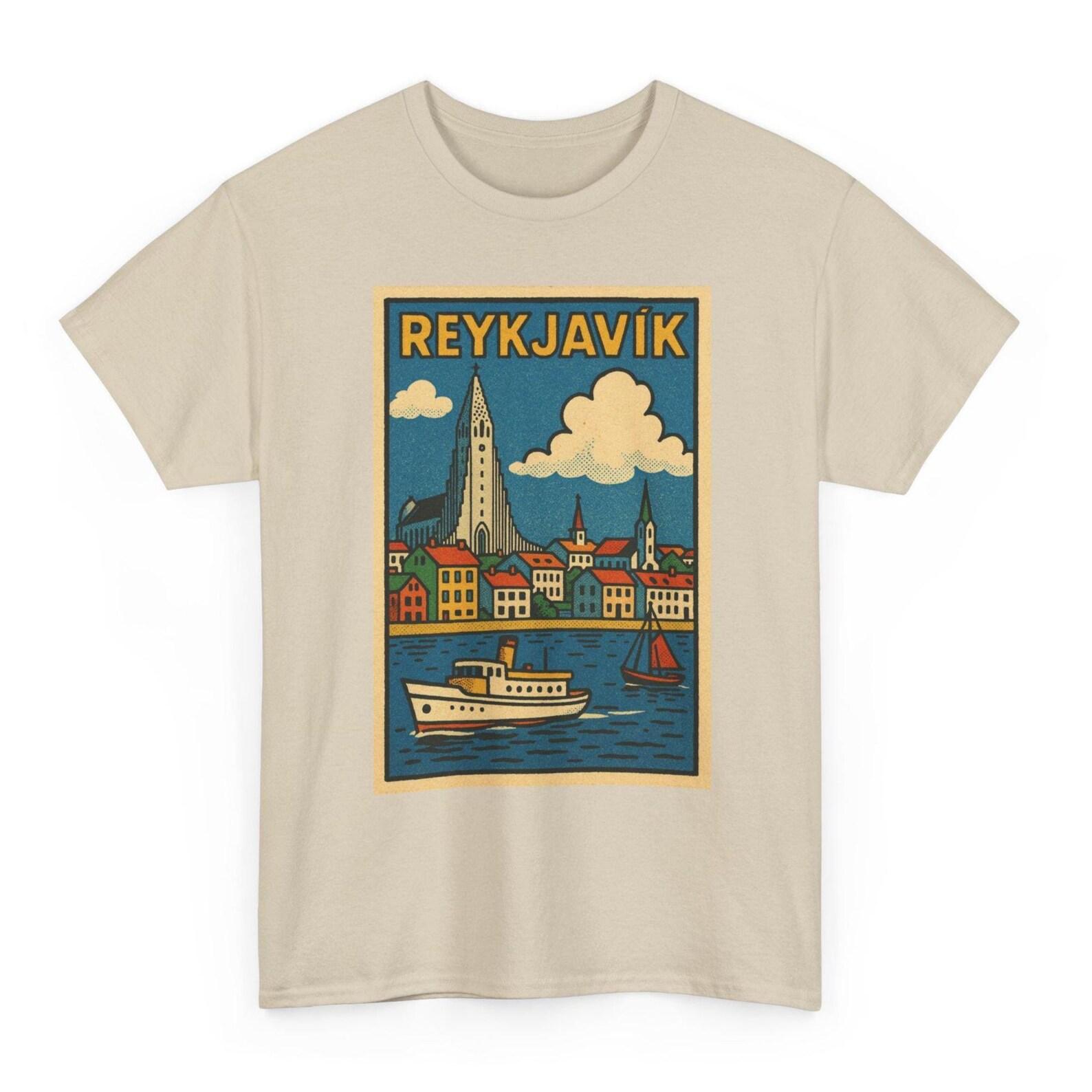 Reykjavik T-Shirt | Retro Iceland Travel Tee | Nordic Adventure Shirt S