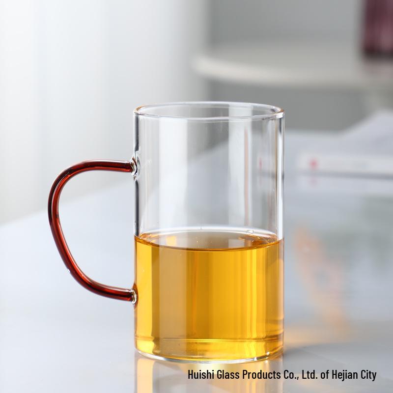 Colorful Handle Small High Borosilicate Glass Cup Set for Water, Juice & Tea Infusion