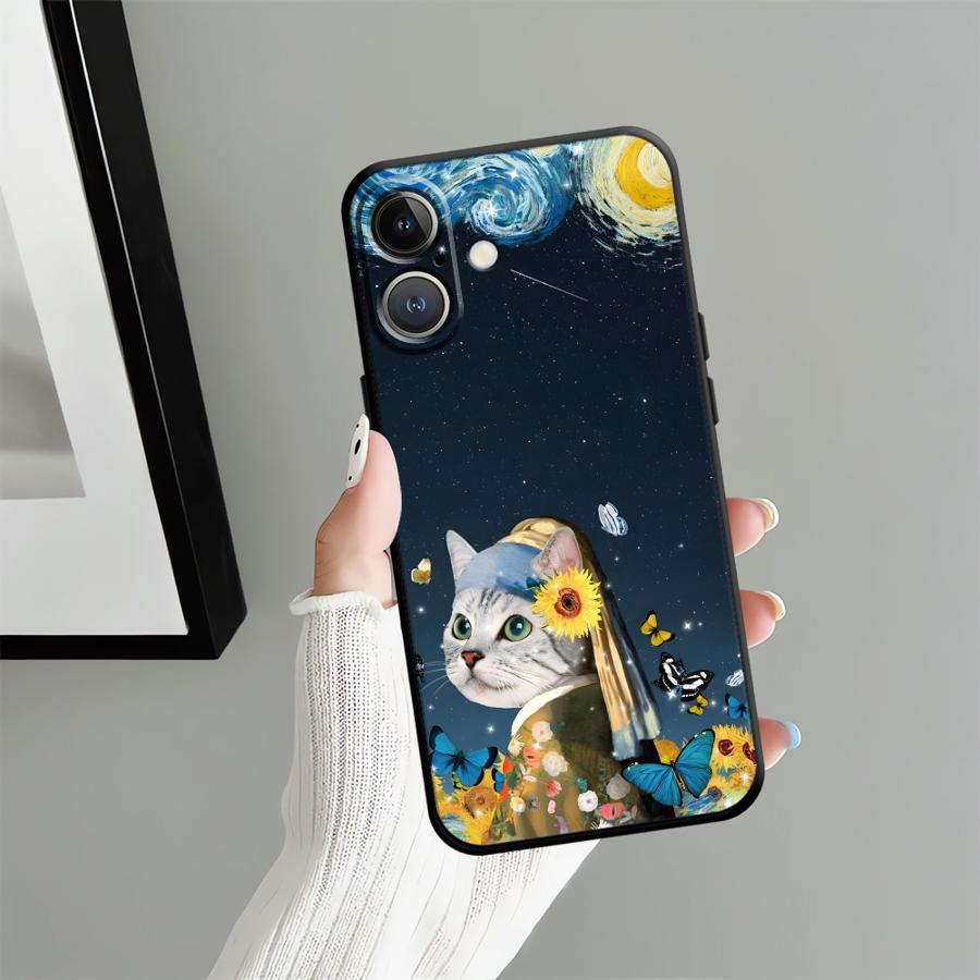 

Милый мультяшный кот Чехол для телефона для Apple iPhone 17 Pro Max 13 11 14 16 Air 12 15 Pro 7 8 XR XS MAX iPhone 13