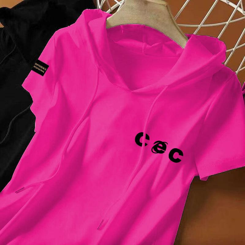 

Women s Ethnic Style Cotton Hooded Short Sleeve T-Shirt - Casual & Versatile 3XL (140-160 jin) оранжевый