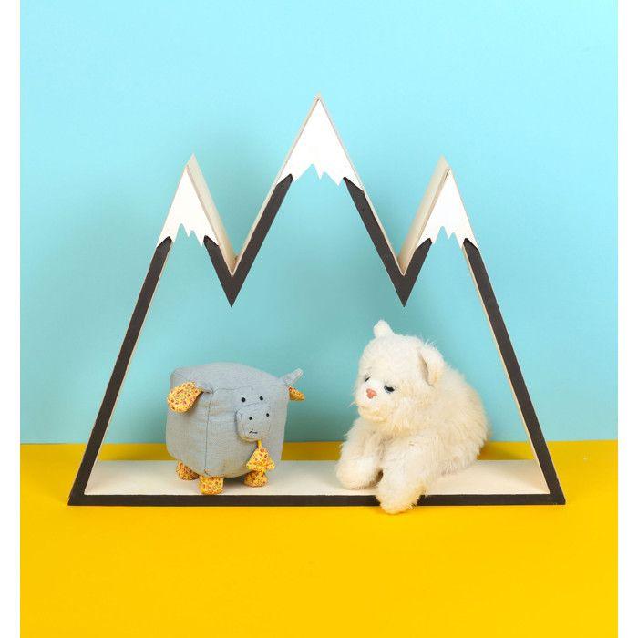 Etagère - Graine Créative by PW - Montagne - Bois naturel - 50x40x10 cm - Personnalisable