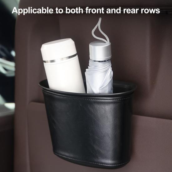 Car Trash Can for Vehicle Faux Leather Hanging Door Storage Bag for Garbage Waterproof Organizer Pouch for Car Interior