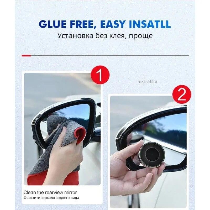 Oglindă retrovizoare pentru unghi orb pentru mașină cu unghi larg, 360 de grade, reglabilă, oglindă rotundă mică, oglindă retrovizoare auxiliară convexă pentru mașină