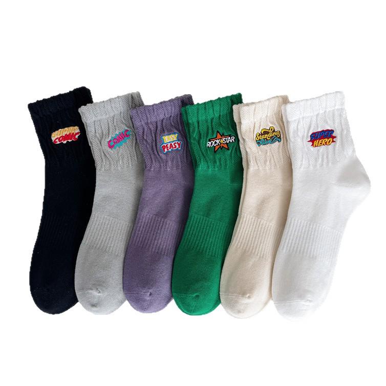 CityBoy Unisex Trendige High-Street Plissierte Skateboarding Baumwolle Mid-Calf Socken