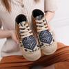2025 Autumn/Winter Women's Ethnic-Style Embroidered Short Boots - Linen Hanfu Square Toe Design