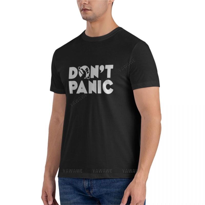 Dont Panic Classic T-Shirt Sweat Shirts Fruit of the Loom Mens Plain Black T Shirts Men T Shirt Cotton Black Men Tshirts