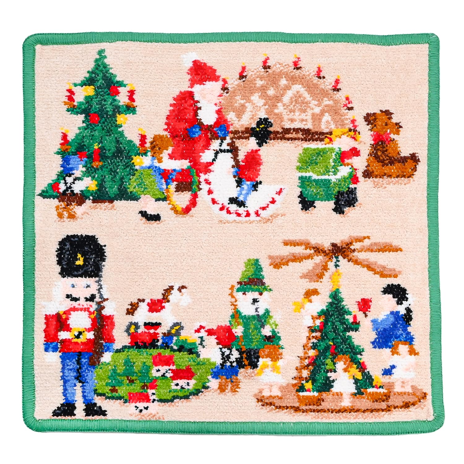 Feiler Handkerchief Hand Towel Towel Handkerchief 25cm Erz Mountains Bottle Green [Used]