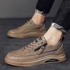 2024 Leather Casual Men Shoes Zipper Platform Fashion Designer Luxury Four Seasons Retro Low Top Outdoor Walking Male Sneakers