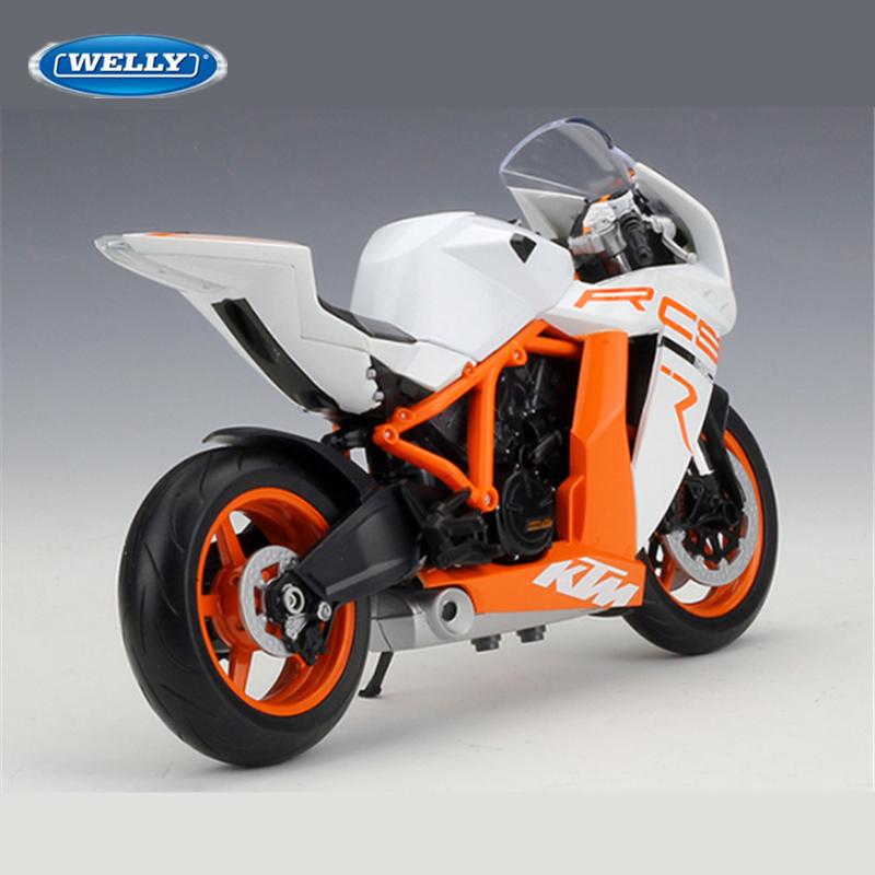 Welly 1/10 KTM 1190 RC8 R Alloy Racing Motorcycle Model Metal Street Cross-country Sports Motorcycle Model Simulation Kids Gifts