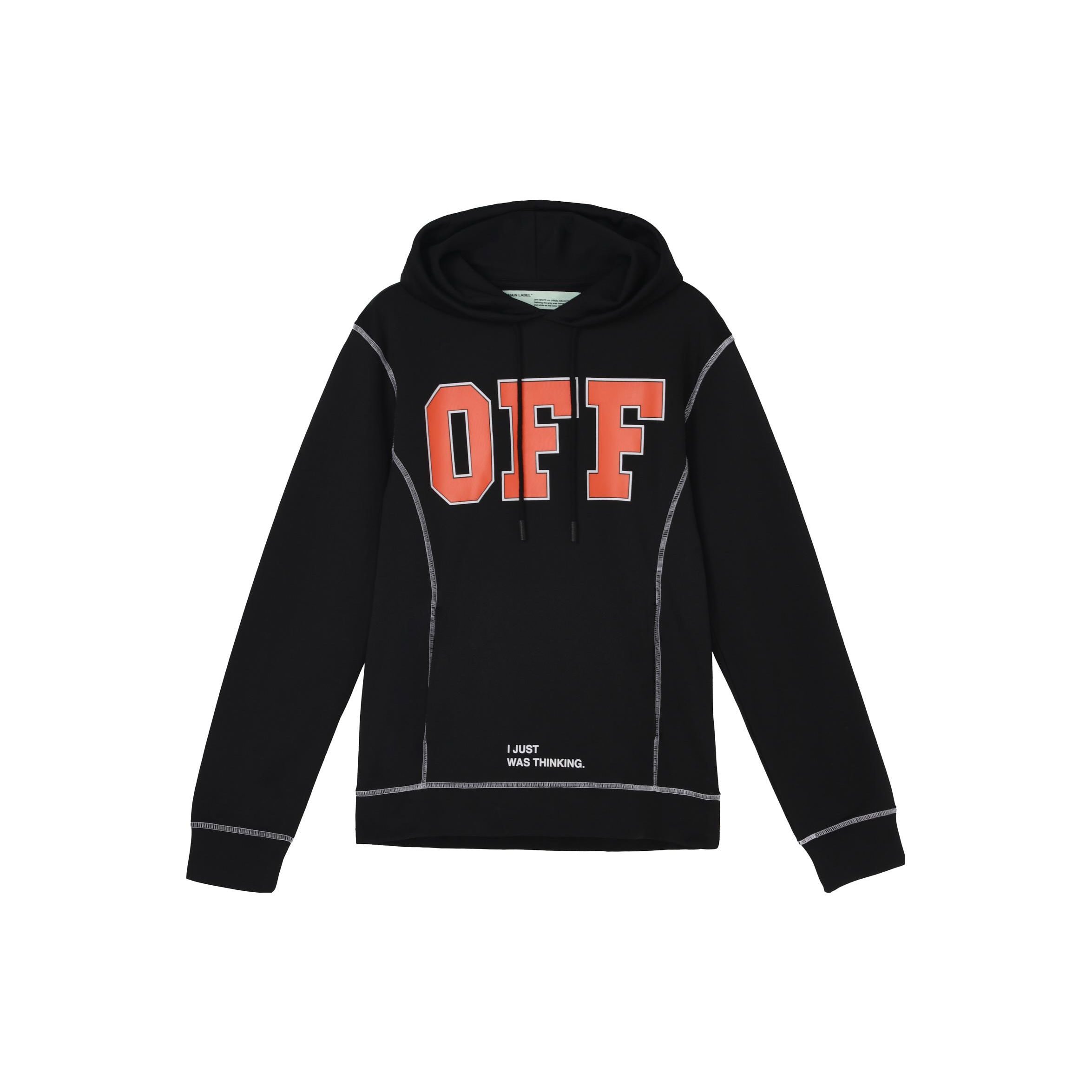 OFF-WHITE Letter Print Hoodie Unisex Black OMBB021F172460441019 XS