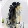 Lolita Bridal Veil with Gothic Headdress - Handmade Hair Accessories for Dark Lolita Girls