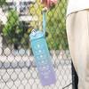Gradient Frosted Large Capacity Sports Water Bottle with Straw