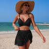 Summer Women's Two-Piece Swimsuit, European and American Sexy Mesh High-Waisted Bikini Swimsuit