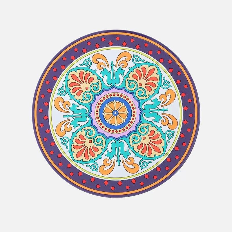 Silicone Hot Pot Pads for Kitchen Round Trivets for Dining Table Cooking Potholders Art Mats Heat Resistant Pot Holders Coaster