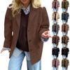 Women's Fashion Solid Color Vintage Casual Oversized Pocket Long-Sleeve  Jacket