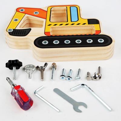 Kinder Schrauben Beschäftigungsbrett Holzspielzeug Kinder Montessori Feinmotorik Training Mutter Schraube Demontage Ingenieurauto Puzzle Spiel