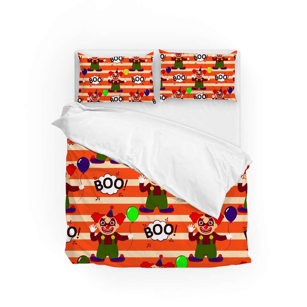 Cartoon Clown Duvet Cover for Kids Boys Girls Queen King Lightweight Quilt Cover Funny Circus Bedding Set Bedroom Decor No Quilt