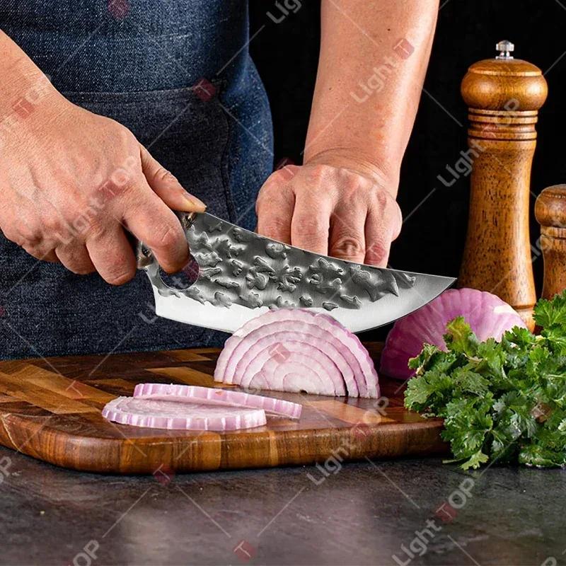 Stainless Steel Kitchen Knife Professional Boning Knife Meat Cleaver Butcher Fruit Knife Utility Cooking Slicing Knife Tool