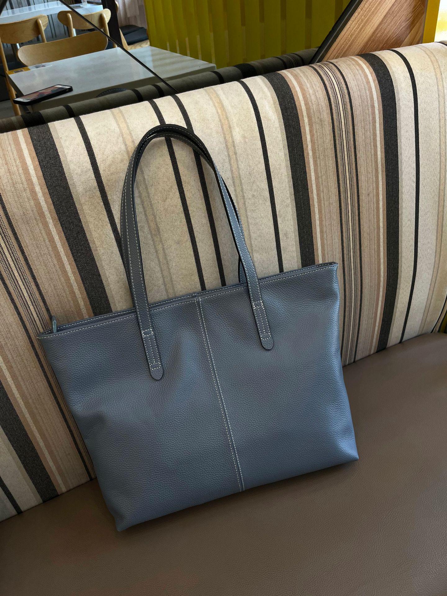 

Женская сумка-шоппер из натуральной кожи большой вместимости - Простая, модная и универсальная для покупок и повседневного использования